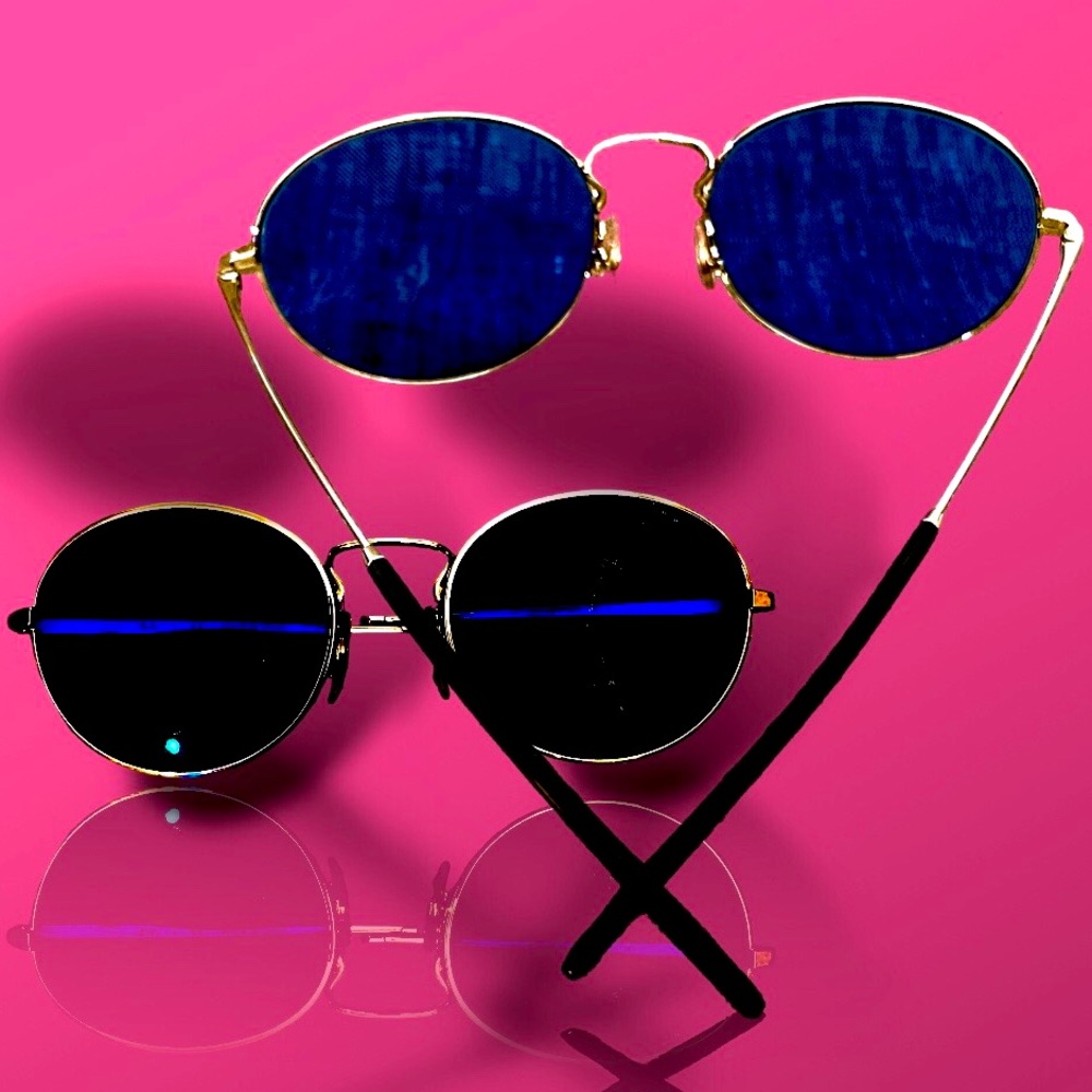 Ray Ban silver +2.5 dark blue progressive lens sunglass readers